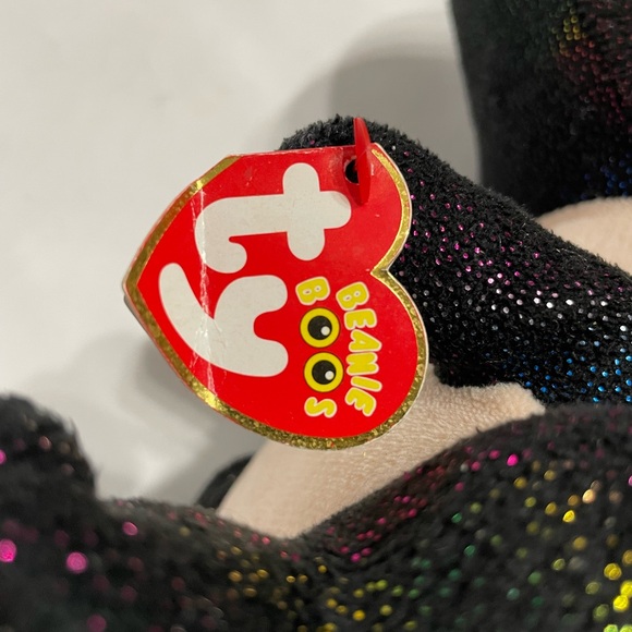 Big 8” Ty Beanie Boo Anora The Black Sparkle Rainbow Dragon Plush Good Condition - Picture 7 of 9